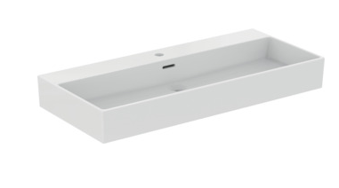100cm washbasin, 1 taphole with overflow, ground- T390501