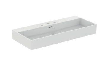100cm washbasin, 3 tapholes with overflow, ground -T390701