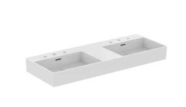 120cm double washbasin, 3 tapholes with overflow -T391001