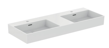 120cm double washbasin, 2 ths with overflow, ground- T391301