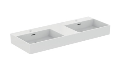 120cm double washbasin, 2 ths with overflow, ground
