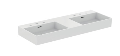 120cm double washbasin, 3 tapholes with overflow, ground -T391401
