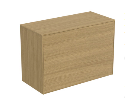 80cm Wall hung Washbasin Unit - Short Projection With 1 ext Drawer & 1 int Drawer, no Cutout