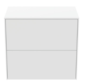 60cm Wall Hung WashBasin Unit - Short Projection With 2 Drawers, no Cutout