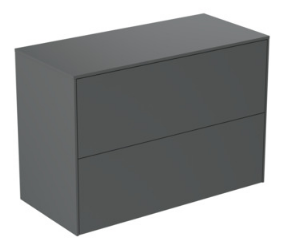 80cm Wall Hung WashBasin Unit - Short Projection With 2 Drawers, no Cutout