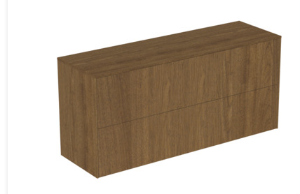 120cm Wall Hung Washbasin Unit - Short Projection With 2 Drawers, no Cutout T4330Y5 