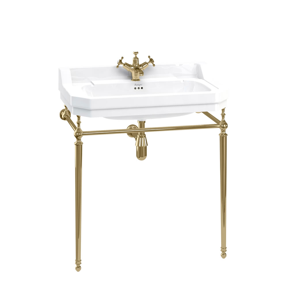 Edwardian 800mm Basin with Gold Washstand 1TH