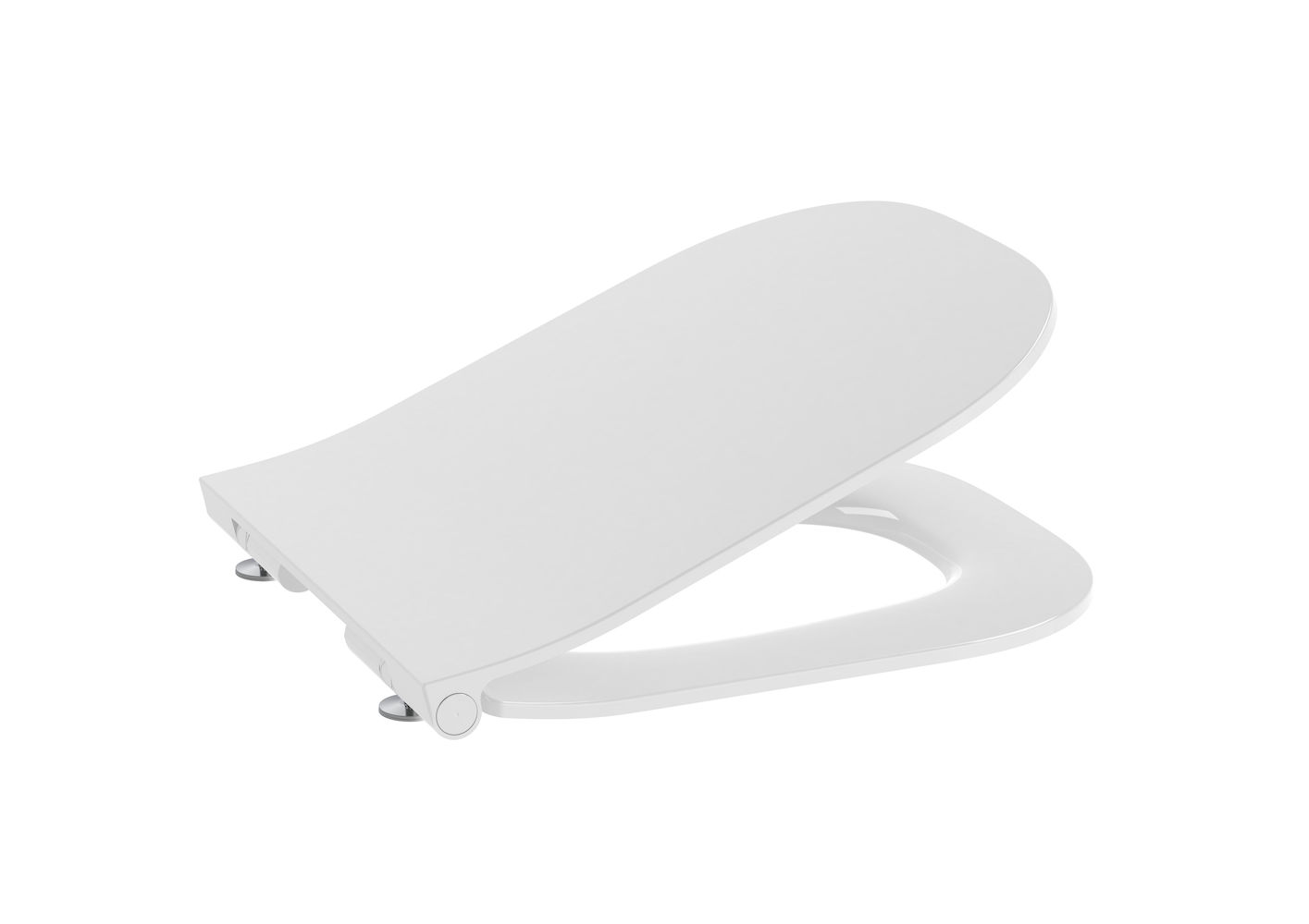 SQUARE - Compact slim soft-closing seat and cover for WC- WHITE