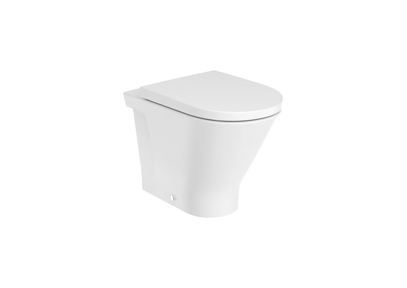 ROUND - Rimless Back To Wall WC With Dual Outlet-WHITE