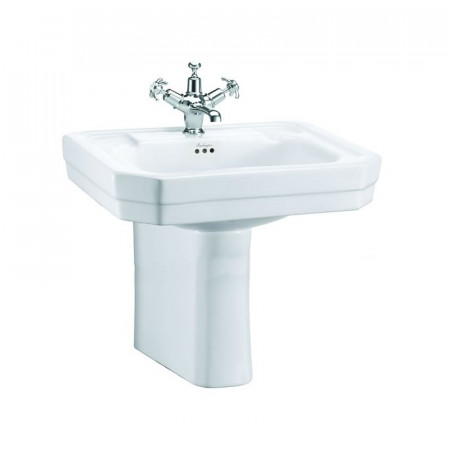 Contemporary 580mm Basin with Semi Pedestal 1TH