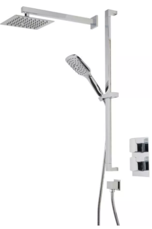 Ergo Concealed Dual Function Shower System With Shower Head and Handset - chrome