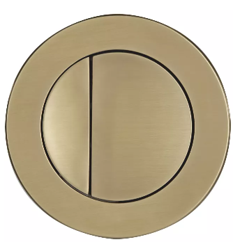 Round Dual Flush Button - Brushed Brass