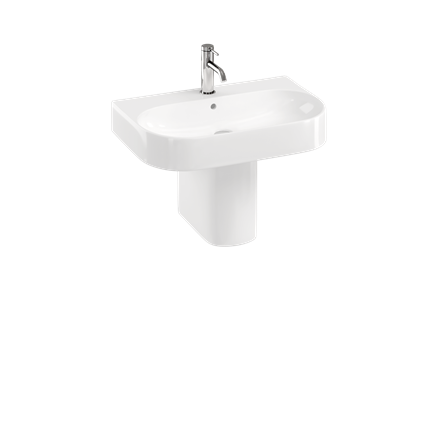 Trim 600mm basin with semi pedestal