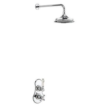Severn Thermostatic Single Outlet Concealed Shower Valve with Fixed Shower Arm with Rose