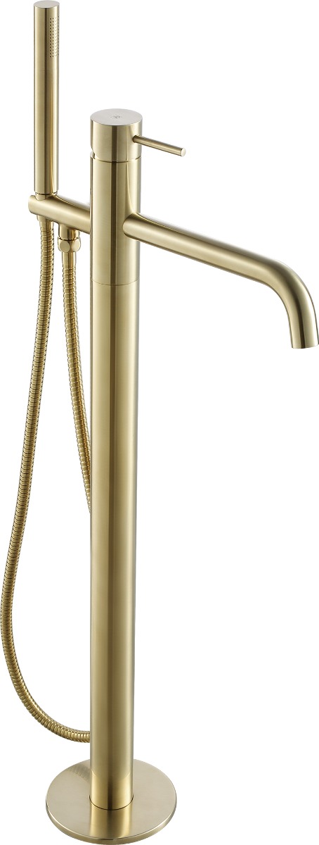 VOS Floor Standing Bath Shower Mixer with Kit, HP 1 Brushed Brass
