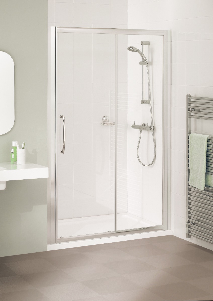 lakes Mirror Shower Door Said Line panel Pack- 700mm Silver Mirror Glass